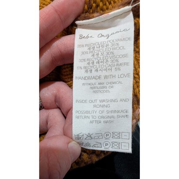 Bebe Organic Unisex Knit Wilder Striped Romper 6 Months Wheat Sustainable - Picture 6 of 7